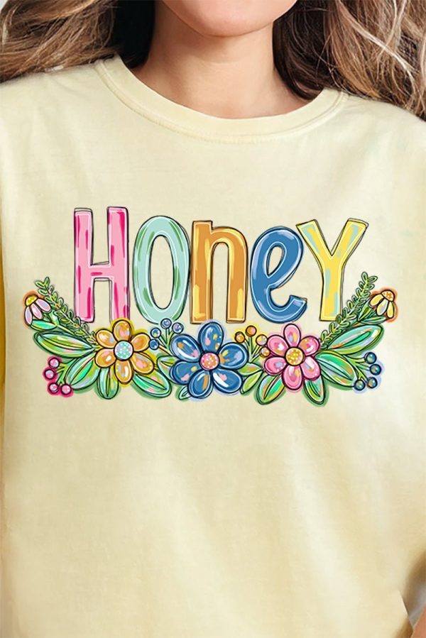 Spring Floral Honey Comfort Colors Adult Ring-Spun Cotton Tee Online - Image 2