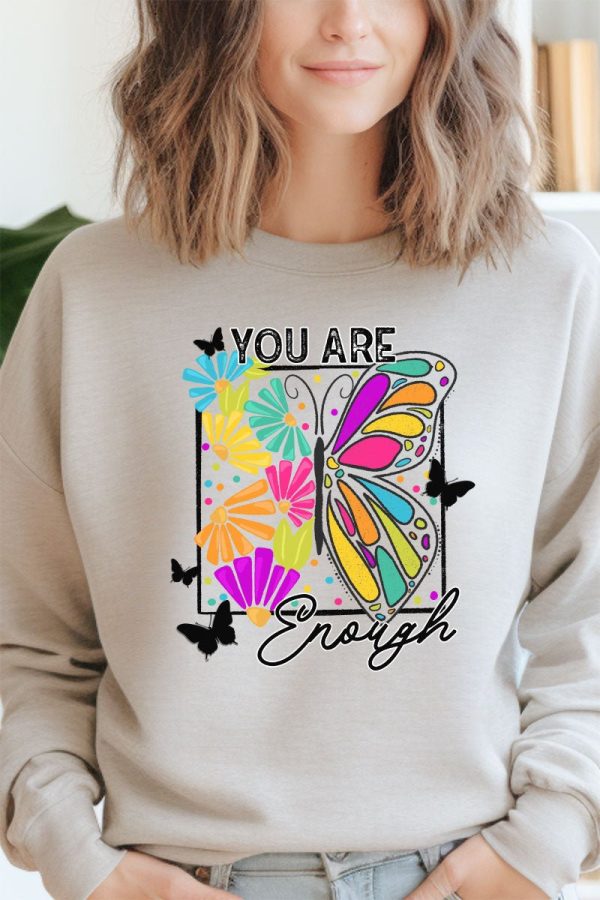Butterfly You Are Enough Unisex NuBlend Crew Sweatshirt Cheap