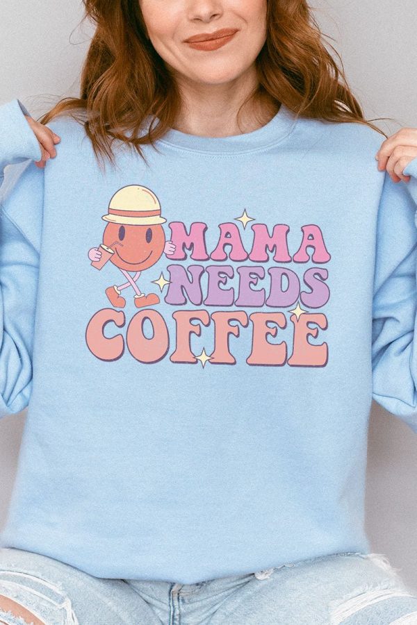 Mama Needs Coffee Unisex NuBlend Crew Sweatshirt on Sale