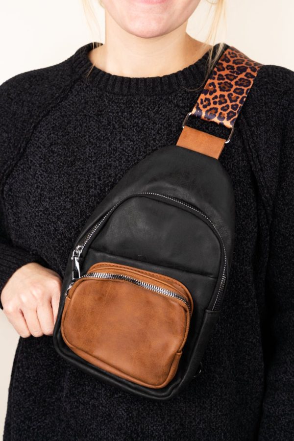 Nala Guitar Strap Black with Brown Ali Sling Bag Discount