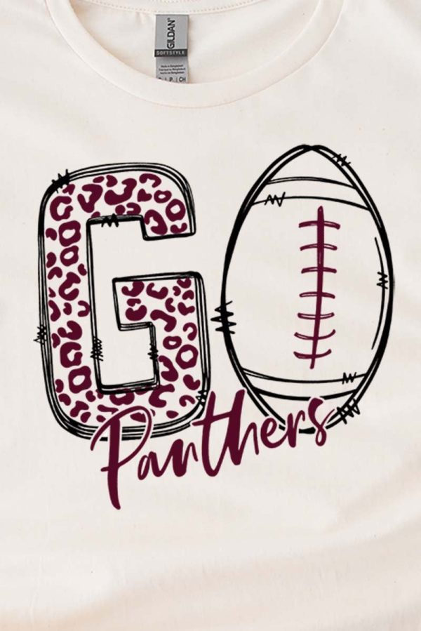 Doodle Go Panthers Maroon Short Sleeve Relaxed Fit T-Shirt Hot on Sale - Image 2