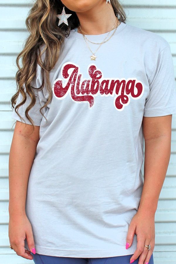 Distressed Alabama Script Unisex Blend Tee on Sale