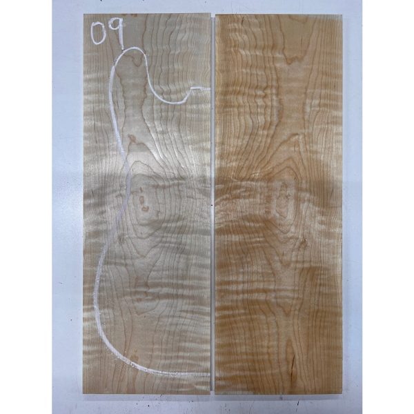 Flame Curly Hard Maple Bookmatched Guitar Drop Tops 21  x 7  x 3 8  #09 For Cheap - Image 4