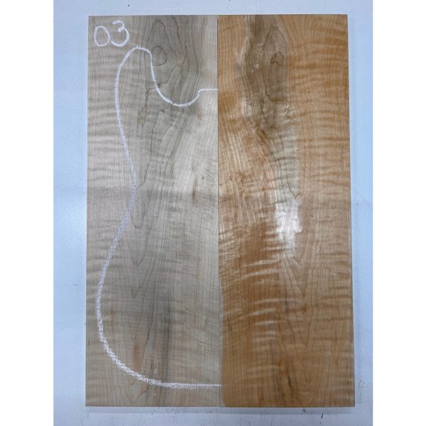 Flame Curly Hard Maple Bookmatched Guitar Drop Tops 21  x 7  x 3 8  #03 Cheap - Image 3